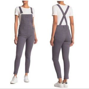 WeWoreWhat Hi-Rise Skinny Overalls Grey Stretch